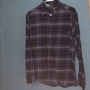 Eddie Bower button up flannel purple black